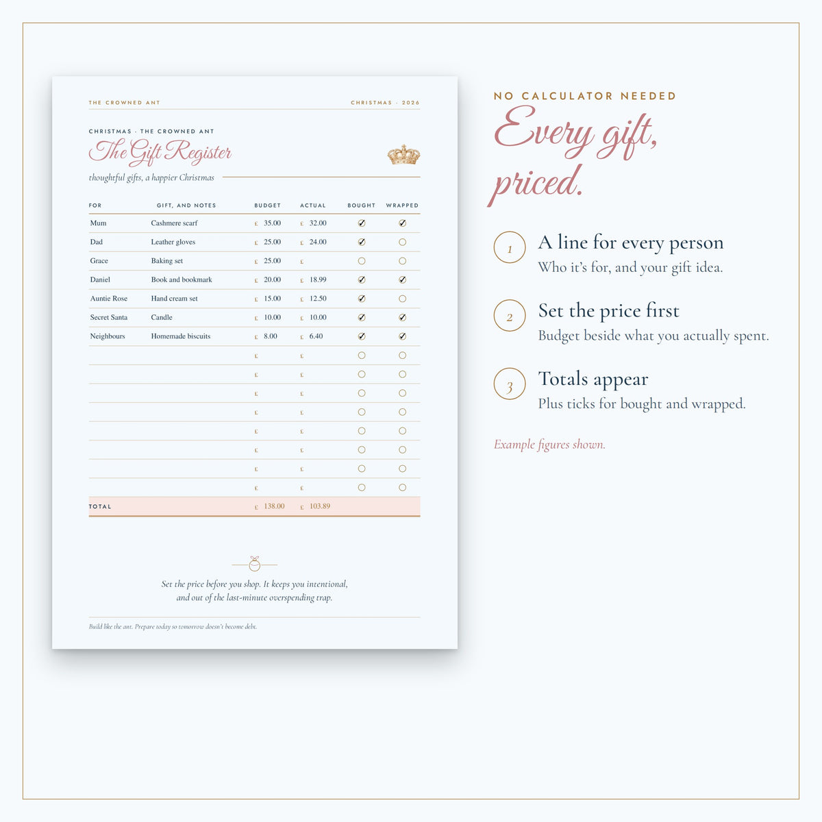 The Debt-Free Christmas Planner & Frugal Christmas Hosting Manual | Fillable PDF Planner + PDF Ebook