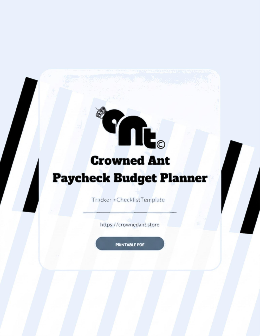 Crowned Ant Interactive Paycheck Budget Planner | Fillable Auto-Calculating PDF