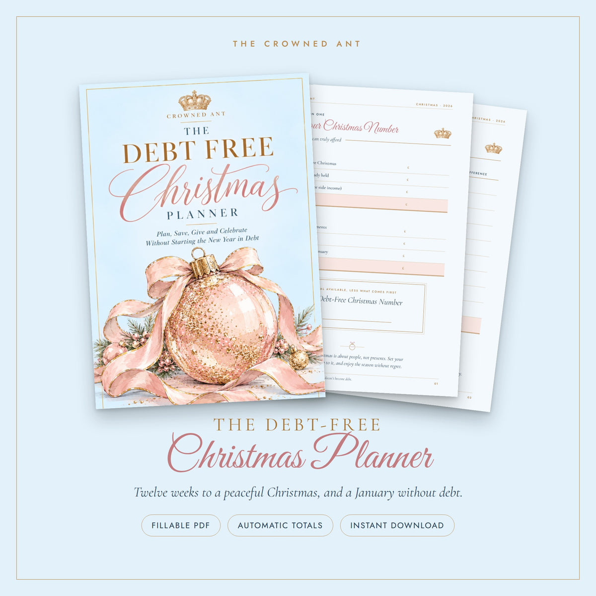 The Debt-Free Christmas Planner | Fillable PDF with Automatic Totals