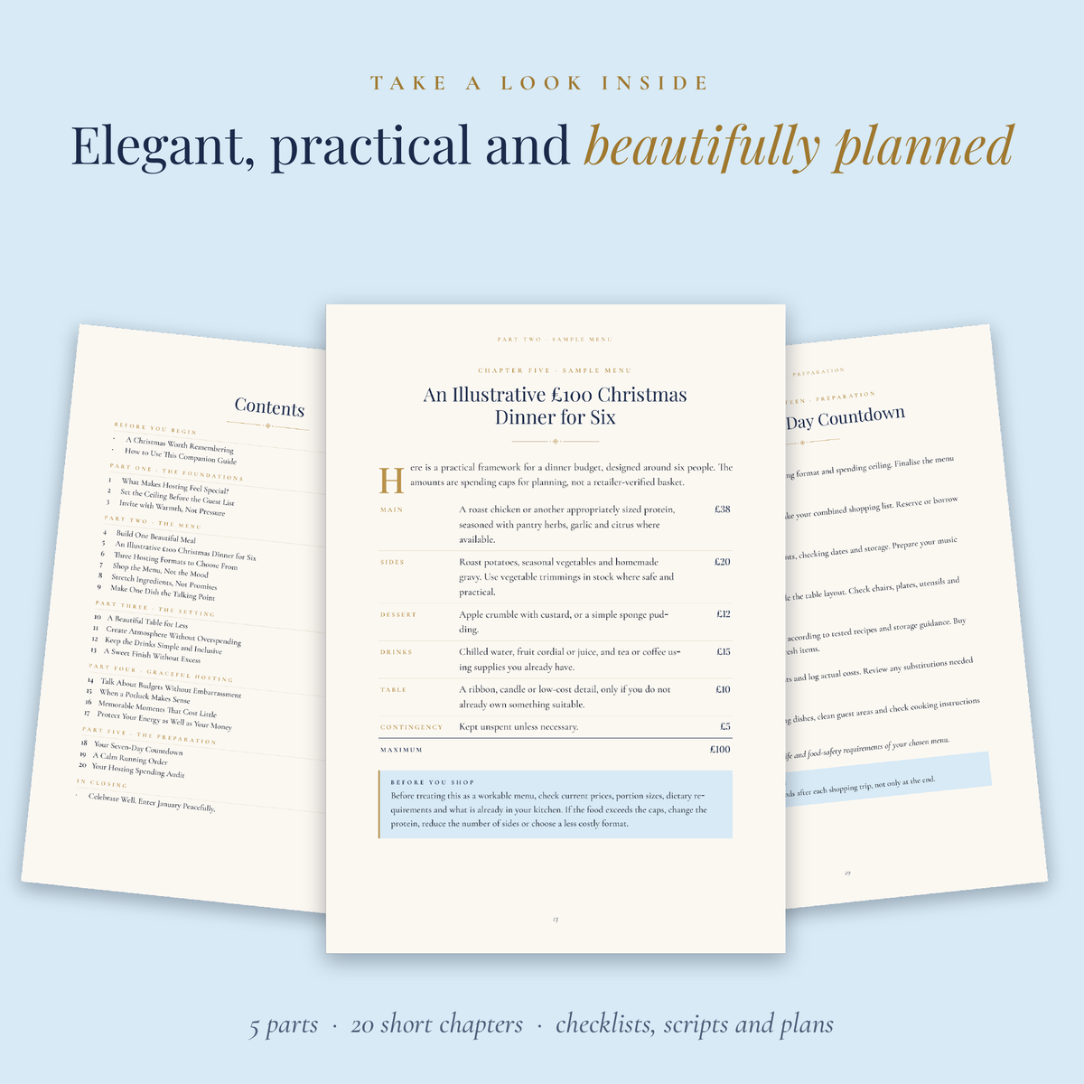 Host Beautifully. Spend Wisely.  The Frugal Christmas Hosting Manual. Elegant Christmas entertaining without the expensive price tag.